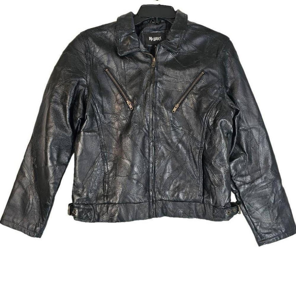 PB Basics 100% Leather Motor Cycle Jacket